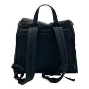 Prada Logo Black Triangle Leather Daypack Backpack Sterling